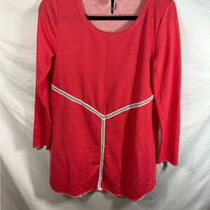 Bellamie Red Long Sleeve Top with White Accents
